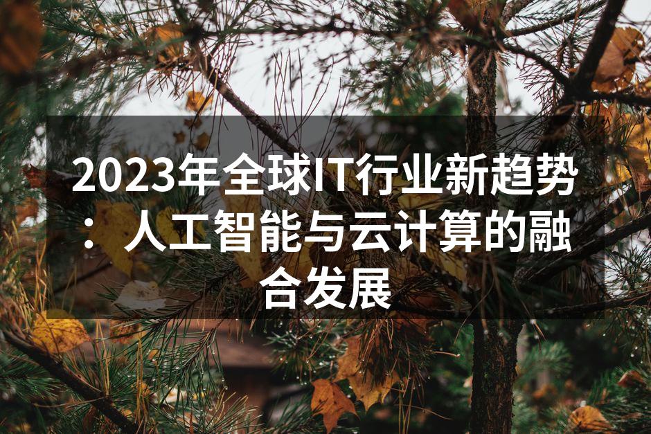 2023年全球IT行业新趋势:人工智能与云计算的融合发展